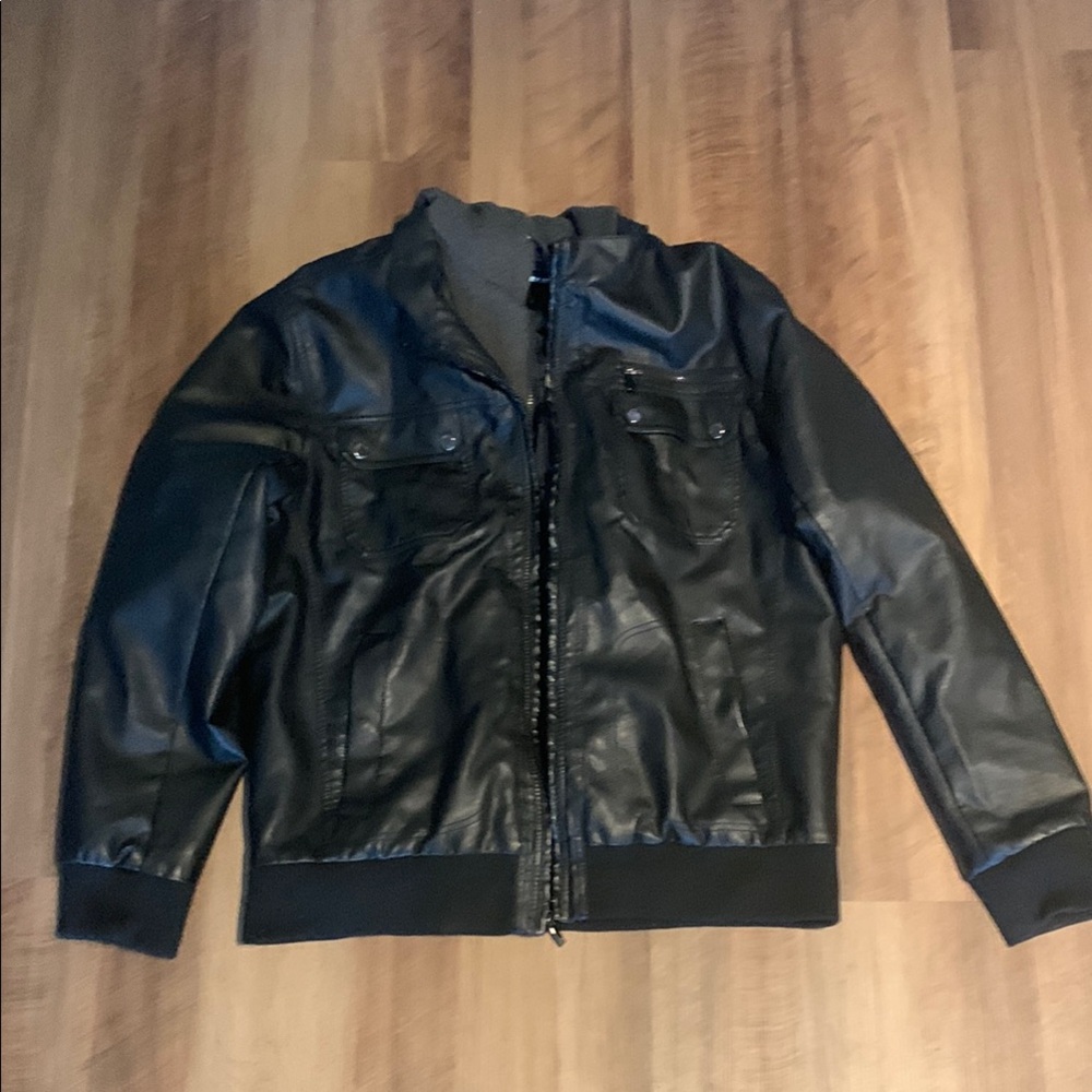 Men's Steve Madden Black Leather Jacket Size XL